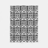 Zwart-wit geometrisch tribaal fleece deken (Voorkant)