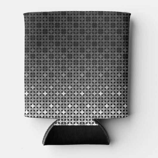 Zwart-wit geometrisch verloop blikjeskoeler (Voorkant)