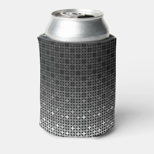 Zwart-wit geometrisch verloop blikjeskoeler (Blikje Achterkant)