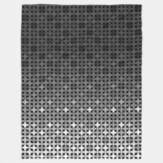 Zwart-wit geometrisch verloop fleece deken (Voorkant)