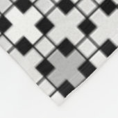 Zwart-wit geometrisch verloop fleece deken (Hoek)