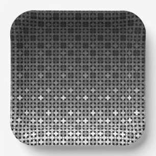 Zwart-wit geometrisch verloop papieren bordje