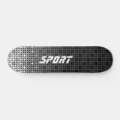 Zwart-wit geometrisch verloop skateboard (Horizontaal)