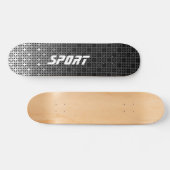 Zwart-wit geometrisch verloop skateboard (Horizontaal)