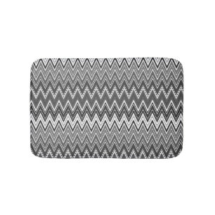 Zwart-wit geometrisch zigzagpatroon badmat