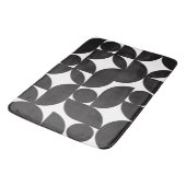 Zwart Wit Geometrische Abstract Mid Century Modern Badmat (Gekanteld)