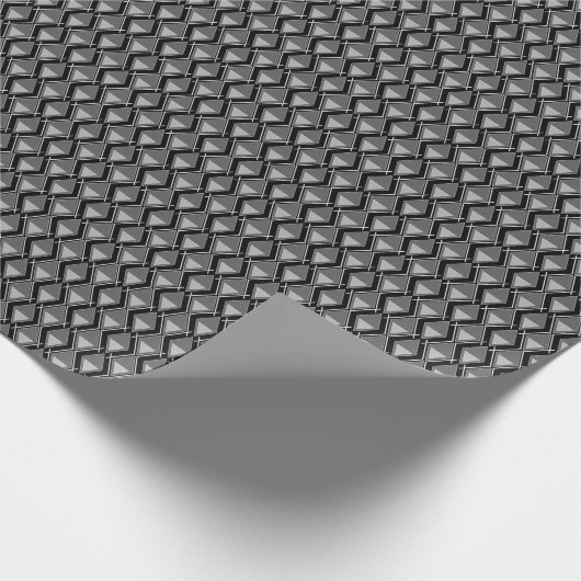 Zwart-wit geometrische art deco print cadeaupapier (Hoek)