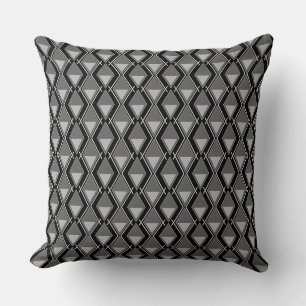 Zwart-wit geometrische art deco print kussen