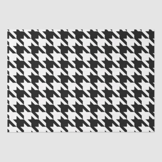Zwart-wit geometrische Houndstooth Decoupage Tissuepapier (Voorkant)