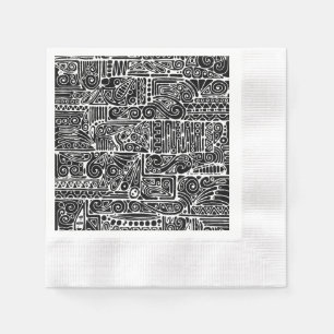 Zwart-wit geometrische kunst 2 servet