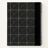  zwart-wit geometrische notitieboek (Achterkant)