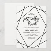 Zwart-wit geometrische post bruiloft brunch kaart (Voorkant / Achterkant)