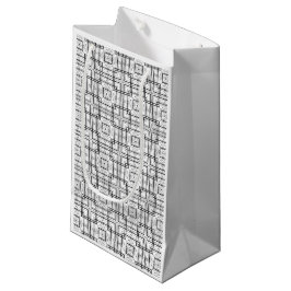 Zwart-wit geometrische vierkanten patroon Gift Bag Klein Cadeauzakje