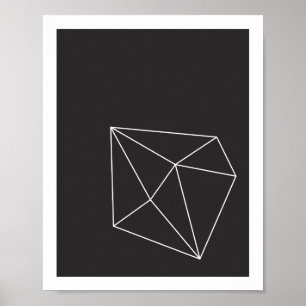 Zwart-wit Geometrische vorm Poster 1