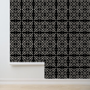 Zwart-wit geometrische vormen behang