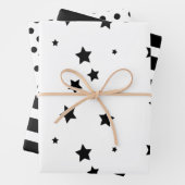 Zwart-wit geometrische vormen inpakpapier vel (In situ)