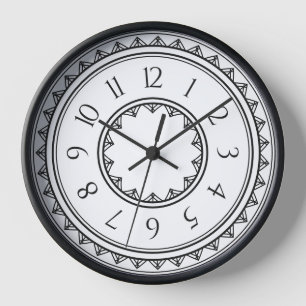 Zwart-wit geometrische wandklok
