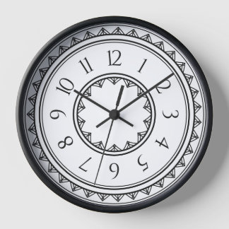 Zwart-wit geometrische wandklok