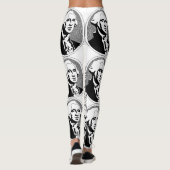 Zwart-wit George Washington Portrait Leggings (Achterkant)