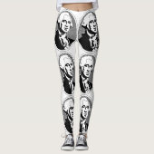 Zwart-wit George Washington Portrait Leggings (Voorkant)