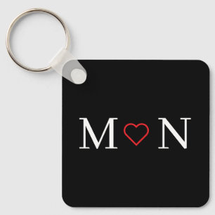 Zwart-wit gepersonaliseerd sleutelhanger