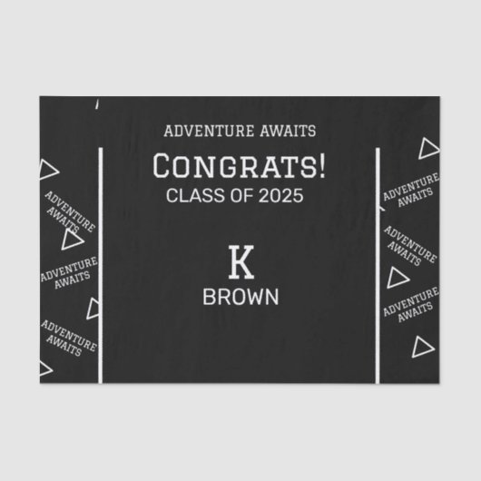 Zwart-wit gepersonaliseerd tissuepapier (Voorkant)