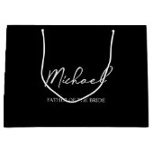 Zwart & Wit Gepersonaliseerde Bruiloft Party Naam  Groot Cadeauzakje (Voorkant)