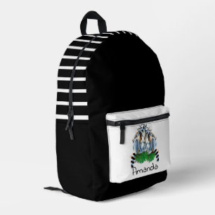 Zwart-wit gepersonaliseerde Lemurs rugzak