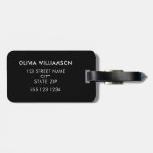 Zwart-wit gepersonaliseerde naam bagagelabel (Achterkant horizontaal)