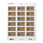 Zwart & Wit Geplaagd Rendier Kerstmis Custom Etiket (Full Sheet)