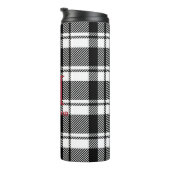 Zwart-wit geplakt met Monogram Naam Thermosbeker (Geroteerd rechts)