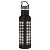 Zwart-wit geplakt zwart waterfles  (Achterkant)