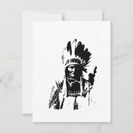Zwart-wit Geronimo uitnodiging (Voorkant)