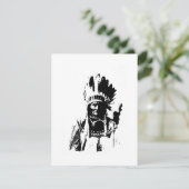 Zwart-wit Geronimo uitnodiging (Staand voorkant)