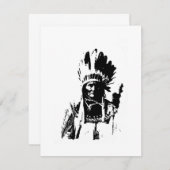 Zwart-wit Geronimo uitnodiging (Voorkant / Achterkant)