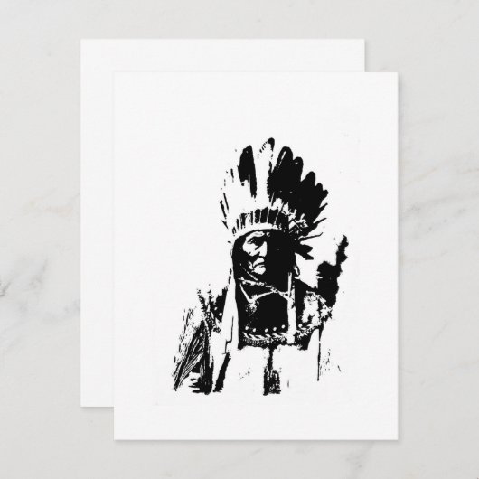 Zwart-wit Geronimo uitnodiging (Voorkant / Achterkant)