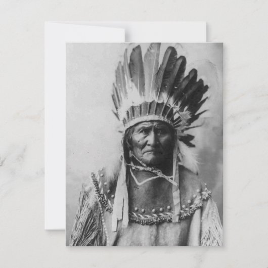 Zwart-wit Geronimo uitnodiging (Voorkant)