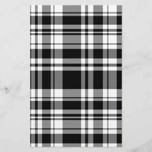 Zwart-wit geruit briefpapier
