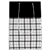 Zwart, Wit, Geruit, Klasse, Chic, Modern, Stijlvol Medium Cadeauzakje (Achterkant)
