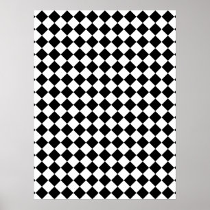 Zwart-wit geruit ontwerp poster