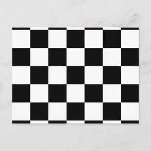 Zwart-wit geruit patroon briefkaart