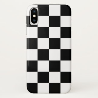 Zwart-wit geruit patroon (WB) iPhone X Hoesje