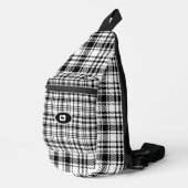 Zwart-wit geruit sling bag (Rechterhoek)
