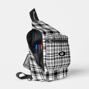 Zwart-wit geruit sling bag