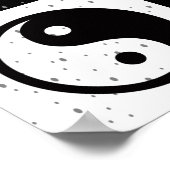 Zwart Wit geruit Yin-yang Zen Blok Print (Hoek)