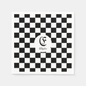  Zwart-wit geruite aangepaste tekst Servet (Voorkant)