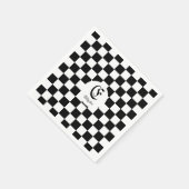  Zwart-wit geruite aangepaste tekst Servet (Hoek)