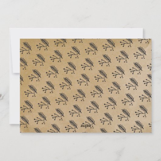 Zwart-wit geruite Buffel Check Brown Kraft Feestdagenkaart (Achterkant)