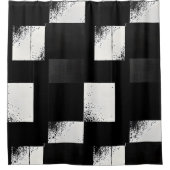 Zwart-wit geruite douchegordijn stijl 4 (Voorkant)