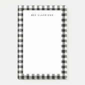 Zwart-wit geruite gepersonaliseerde post-it® notes (Voorkant)